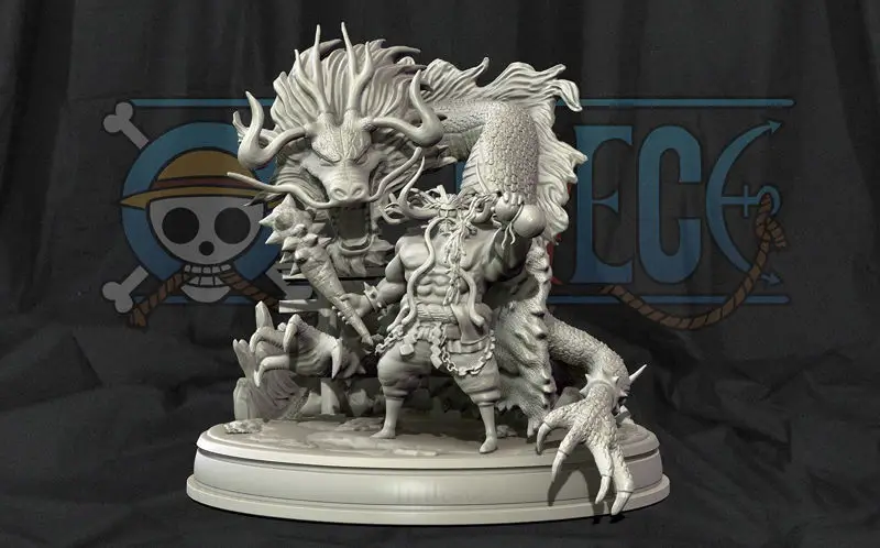 Kaido Emperor and Dragon 3D Model Ready to Print STL