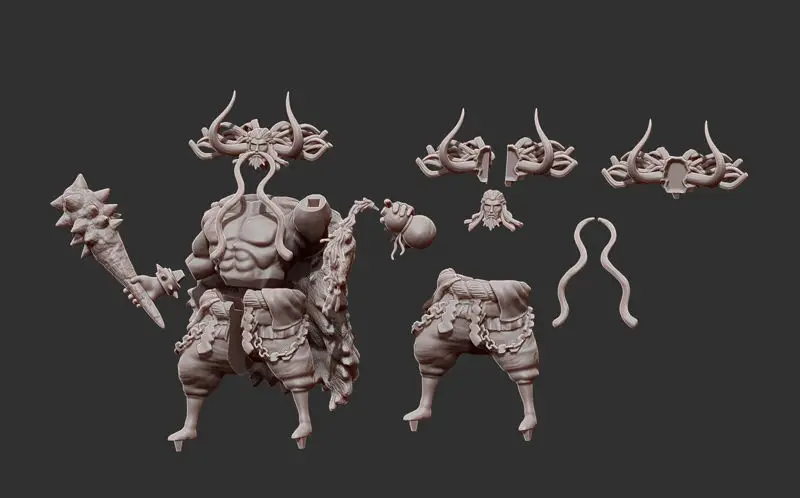 Kaido Emperor en Dragon 3D-model klaar om af te drukken STL