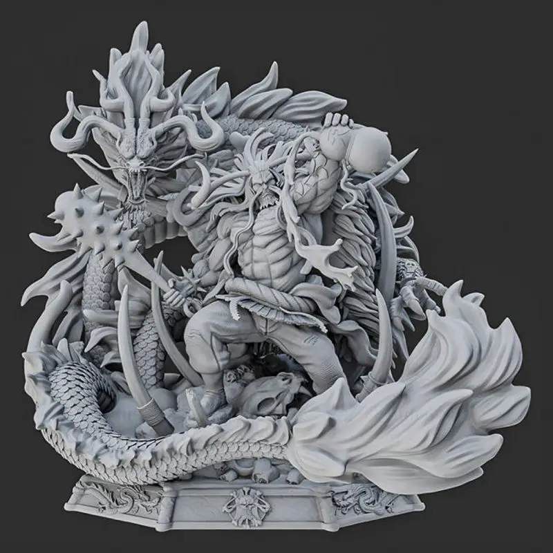 Kaido Emperor and Dragon 3D Printing Model STL