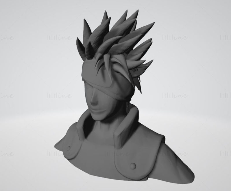 Kakashi Naruto Bust 3D modell STL nyomtatásra készen