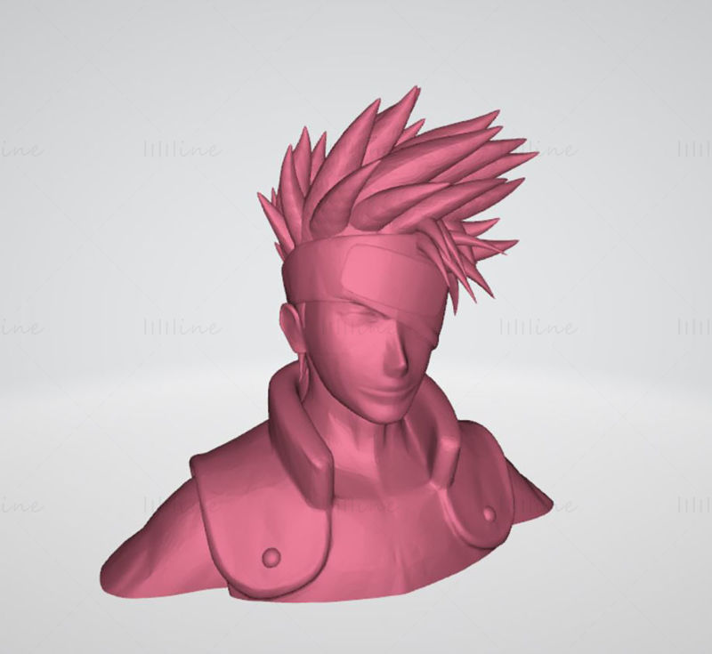 Kakashi Naruto Bust 3D-modell Klar til å skrive ut STL
