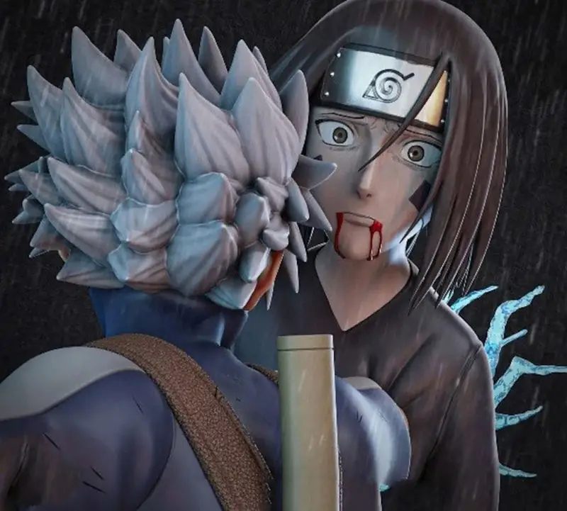 Kakashi proti Rin - Naruto 3D Printing Model STL