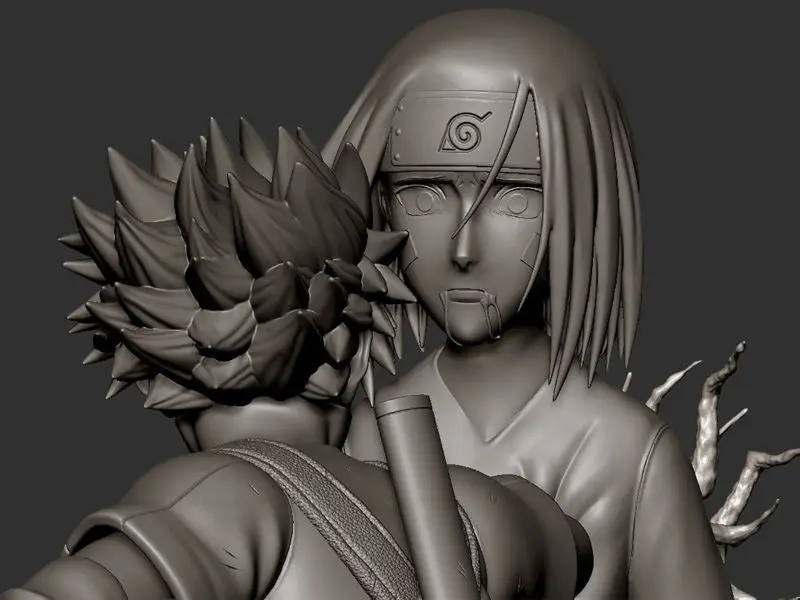 Kakashi proti Rin - Naruto 3D Printing Model STL