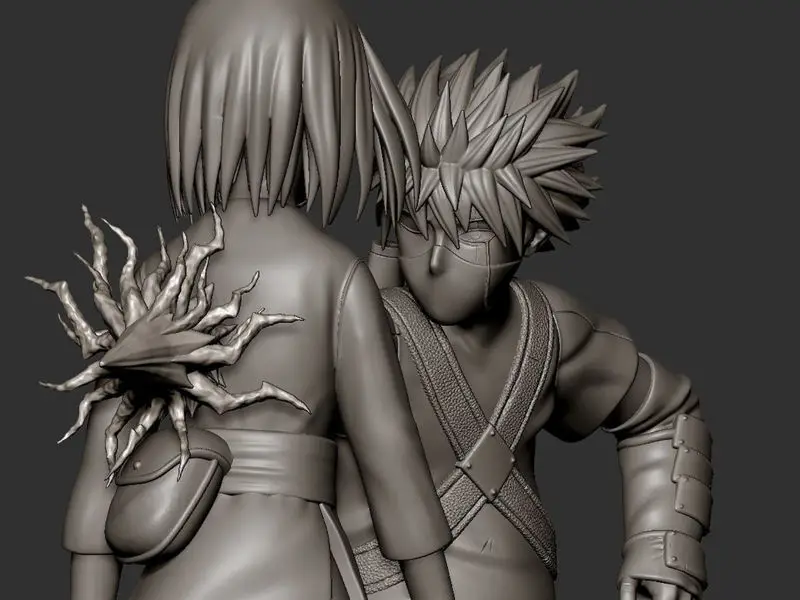 Kakashi proti Rin - Naruto 3D Printing Model STL