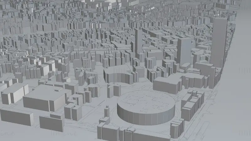 Kanazawa Japan City map Building 3D Model