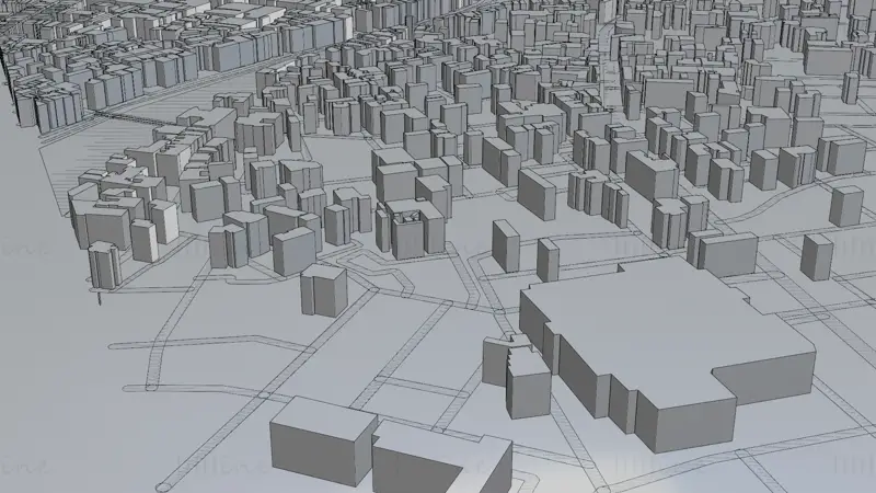 Kanazawa Japan City map Building 3D Model