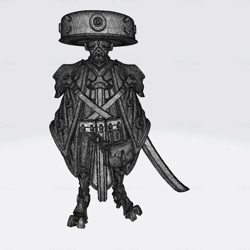 Kanbei - Robot Samurai Miniaturen 3D Print Model STL