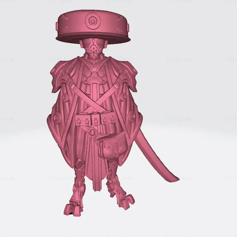 Kanbei - 机器人武士微型 3D 打印模型 STL