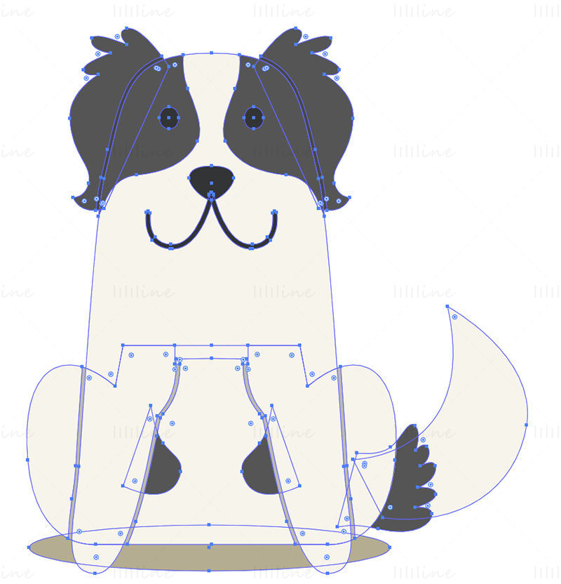 Karakachan dog cartoon vector