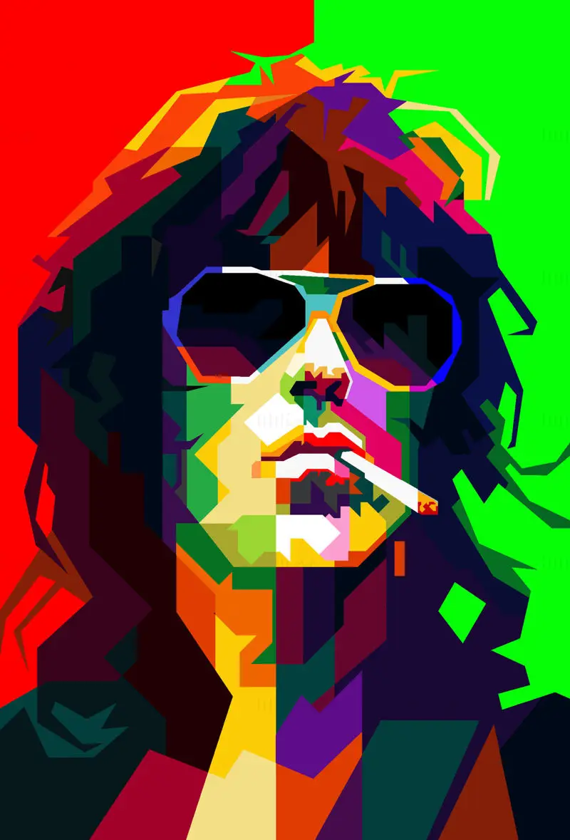 Keith Richards Rock And Roll Pop Art WPAP Vetor