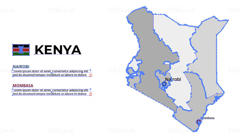 Kenya kart vektor