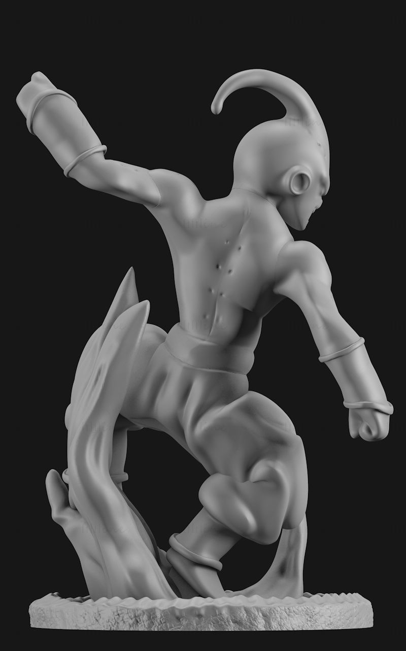 Kid Buu bojující s 3D tiskovým modelem