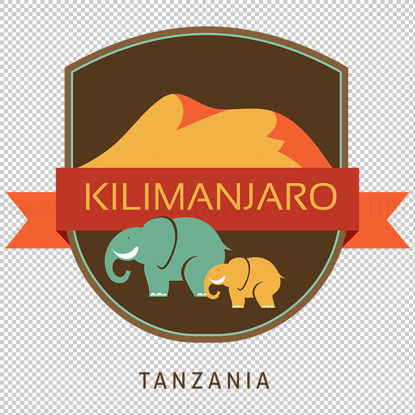 Kilimanjaro iconic elements vector eps png