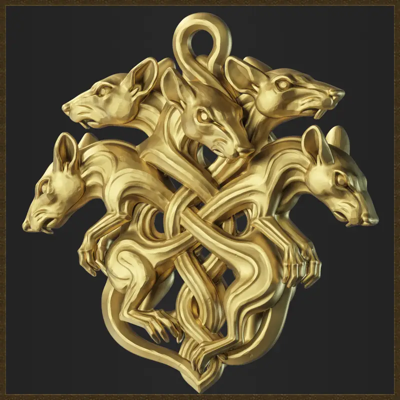 Modello di stampa 3D per il design del ciondolo King Rats
