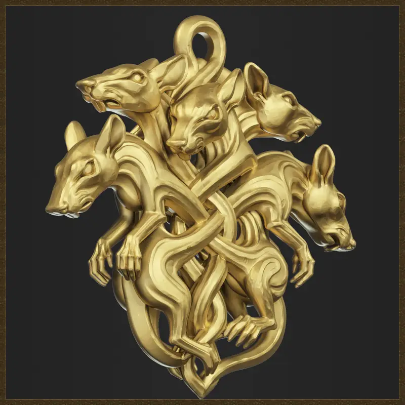Modello di stampa 3D per il design del ciondolo King Rats