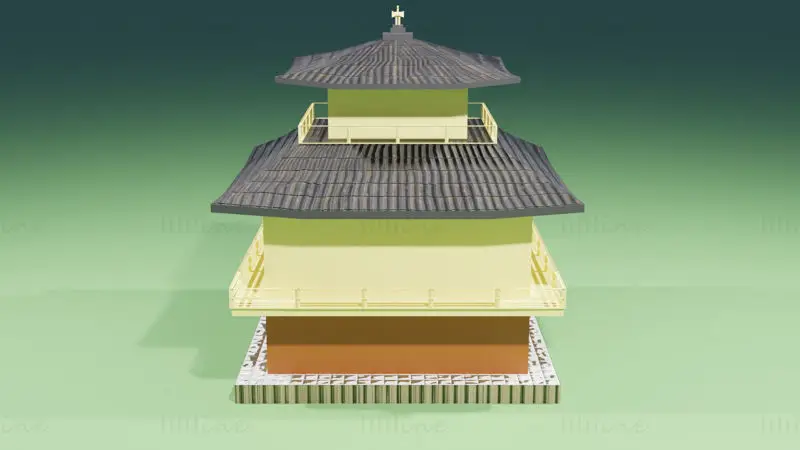 金阁寺低多边形3d模型