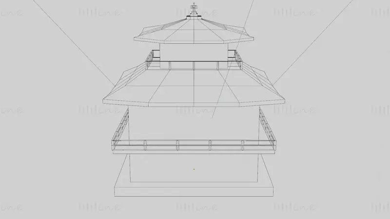 Modelo 3D de baixo polígono do Templo Kinkakuji