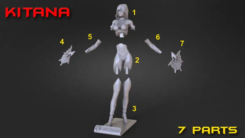 Archivos STL del modelo de impresión 3D de Kitana