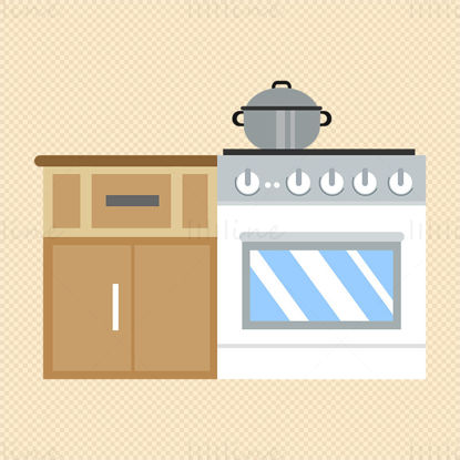 Kitchen stove vector