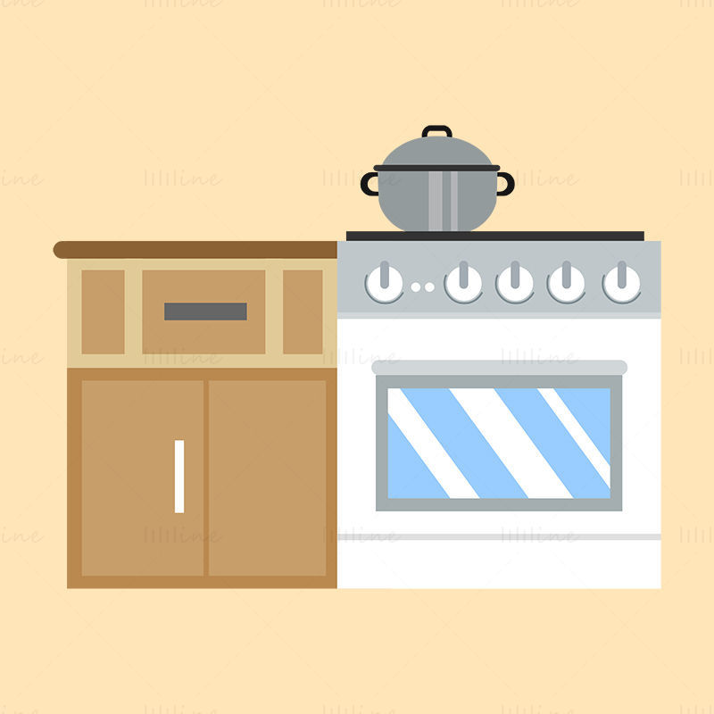 Kitchen stove vector