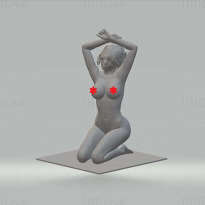 Kneeling Woman 3D Model Ready to Print