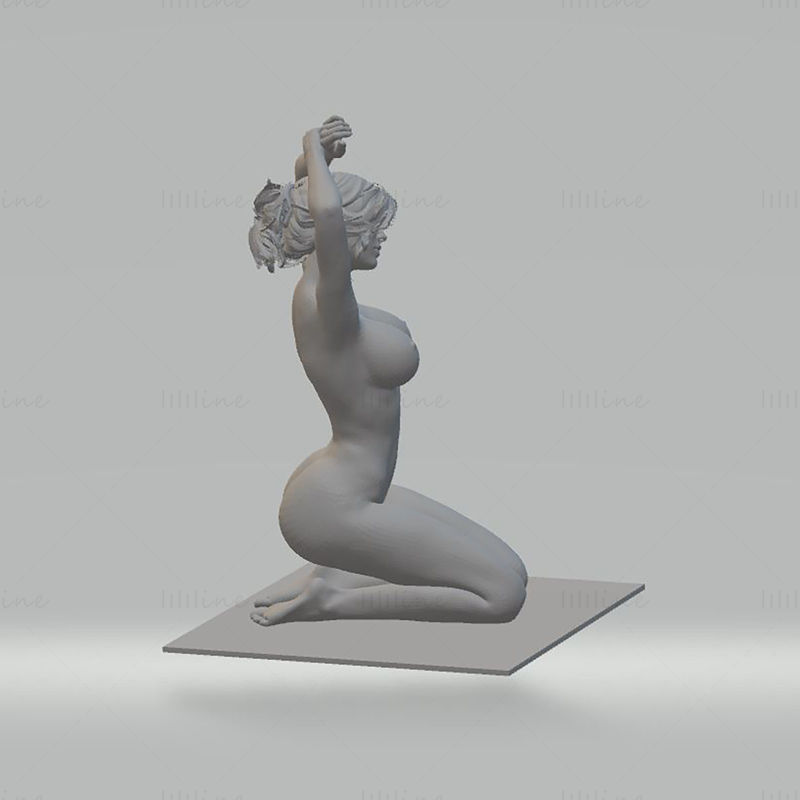 Kneeling Woman 3D Model Ready to Print