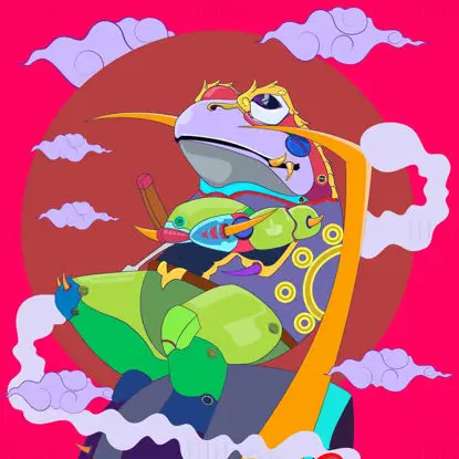 Knight Frog Pop Art Illustration Vector