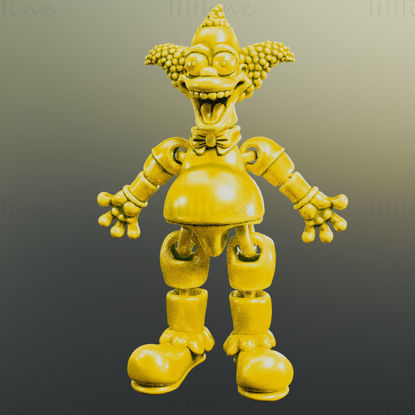 Krusty the Clown Flexi  simpsons 3D Printing Model STL