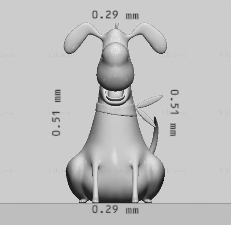 Labrador Retriever Cartoon 3D Print Model