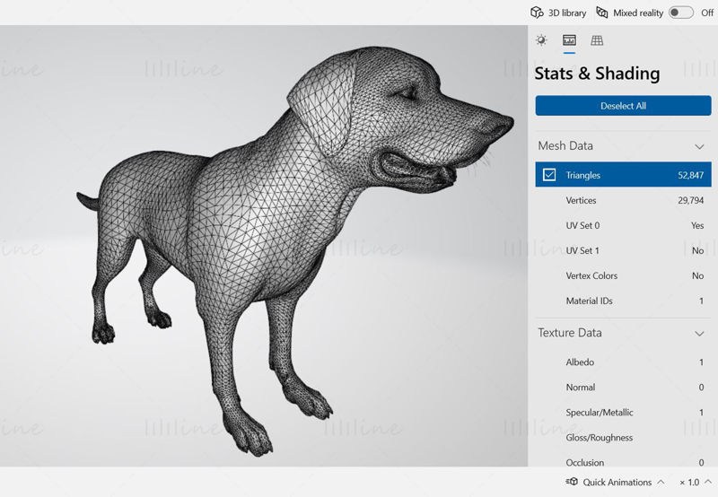 3D-Druckmodell eines Labrador Retriever-Hundes