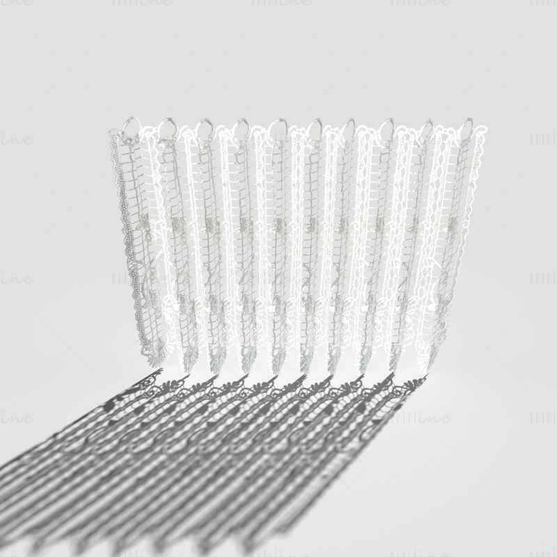 Кратка завеса од чипке 3Д модел