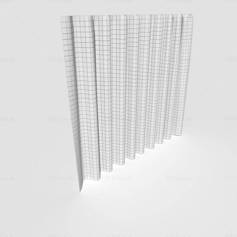Кратка завеса од чипке 3Д модел