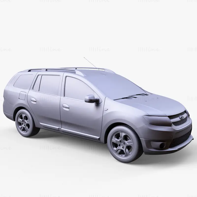 Modelo 3D do carro Lada Largus 2016