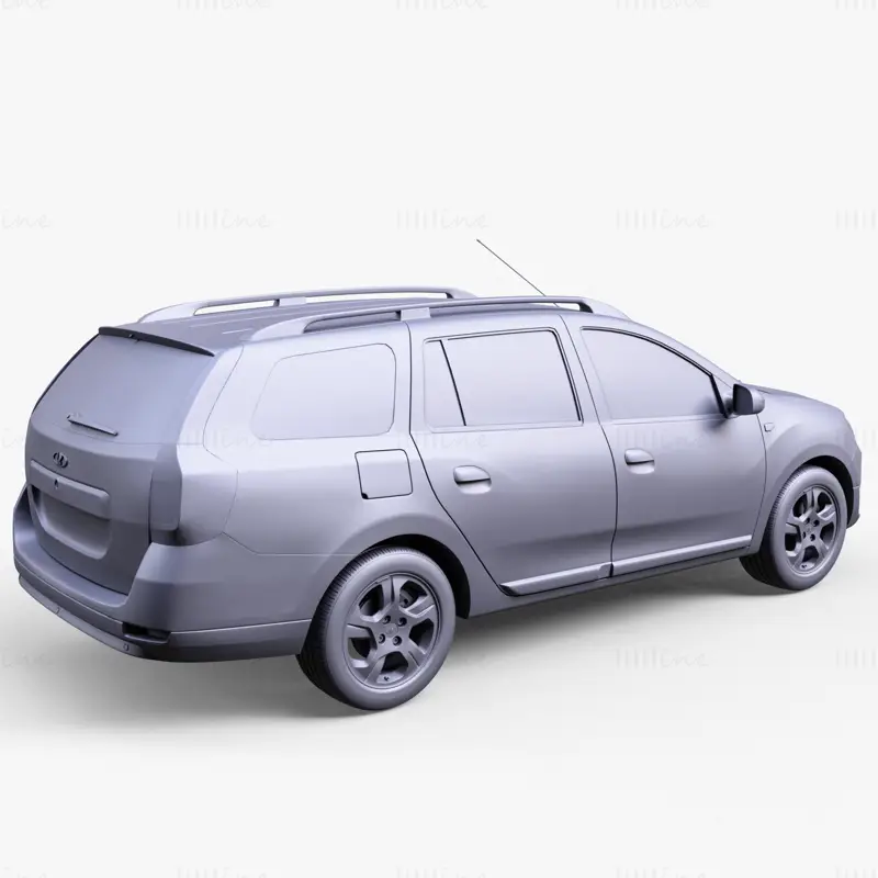 Лада Ларгус 2016 3Д модел аутомобила