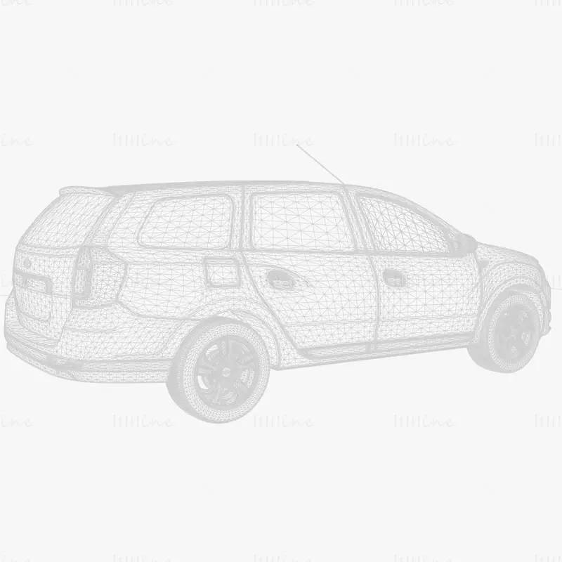 Лада Ларгус Фургон 2016 3Д модел аутомобила
