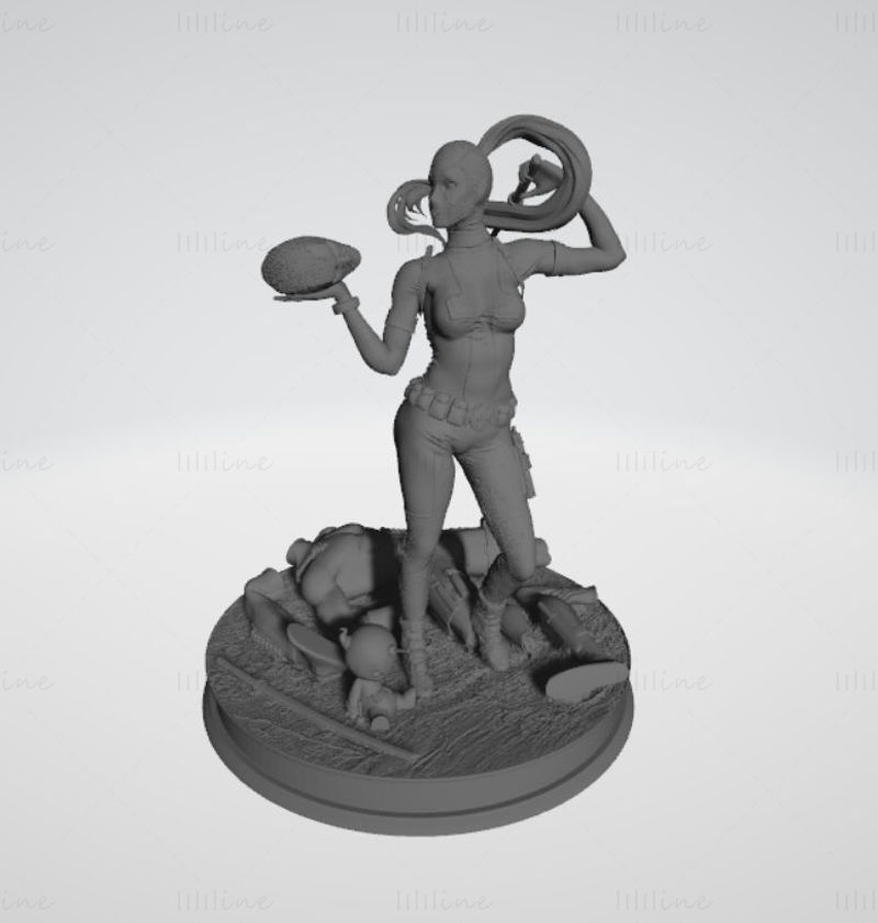 Lady Deadpool Diorama 3D Model Gata de imprimat Numai SLA