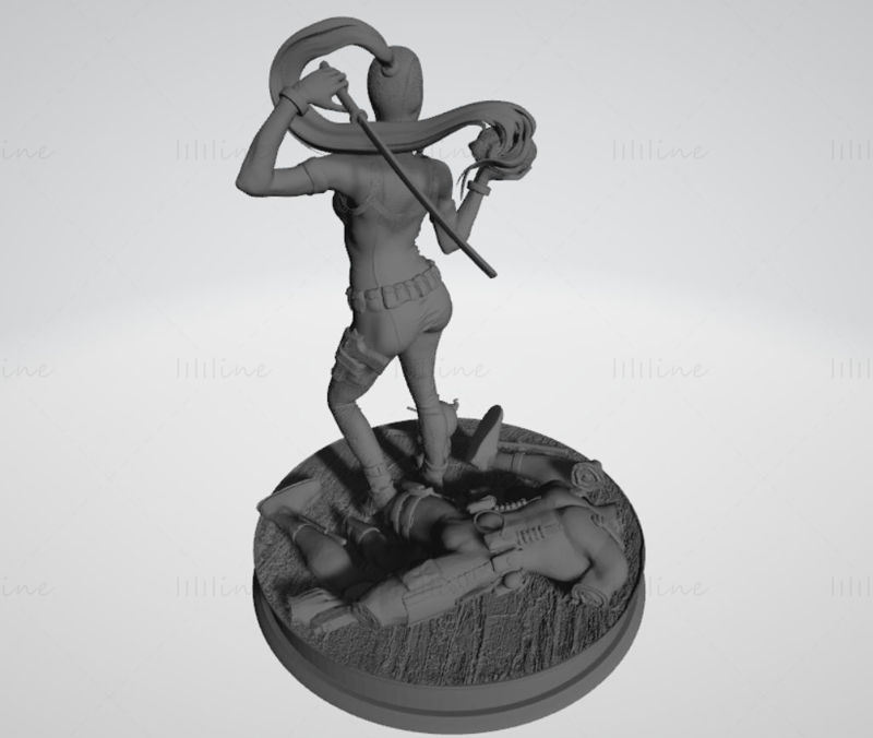 Lady Deadpool Diorama 3D Model Ready to Print SLA Only