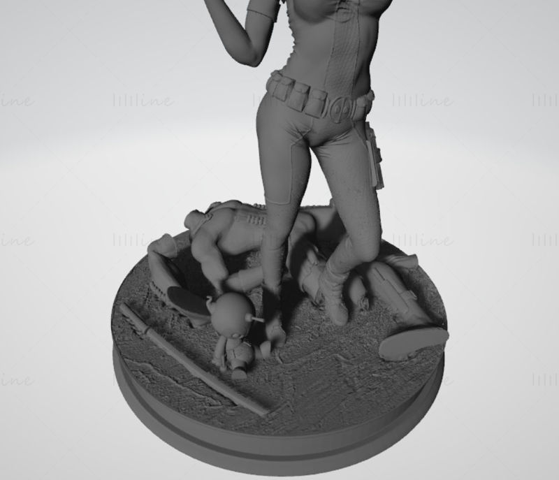 Lady Deadpool Diorama Modelo 3D Listo para imprimir Solo SLA