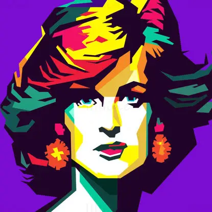 Ilustración vectorial de Lady Diana en arte pop WPAP