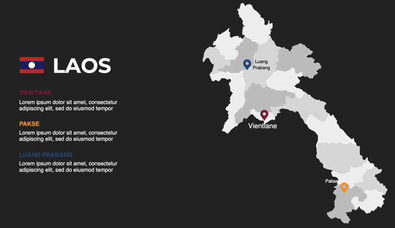 Laos Infographics Map editable PPT & Keynote