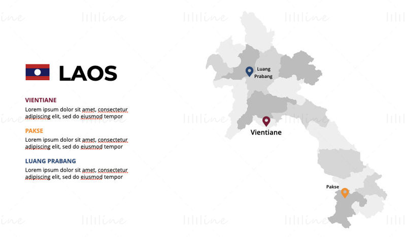 Laos Infographics Map editable PPT & Keynote