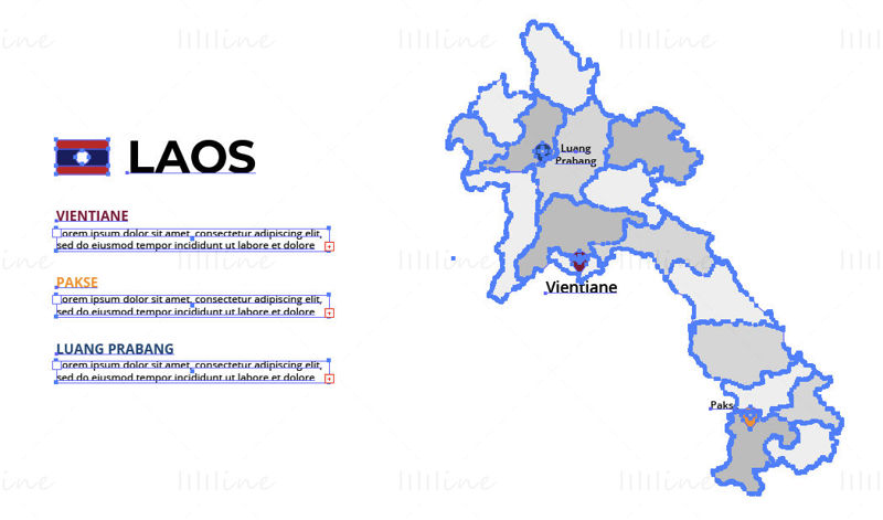 Laos map vector