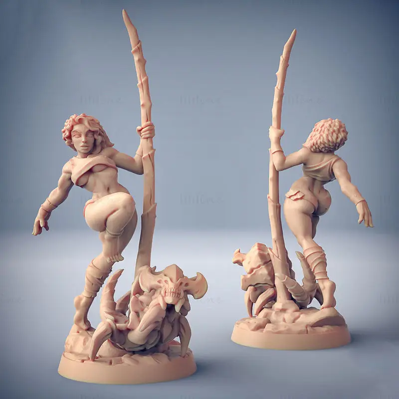 Lara, a táncos és Scourgy, a Zeek 3D Print Model STL