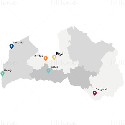 Latvia map vector