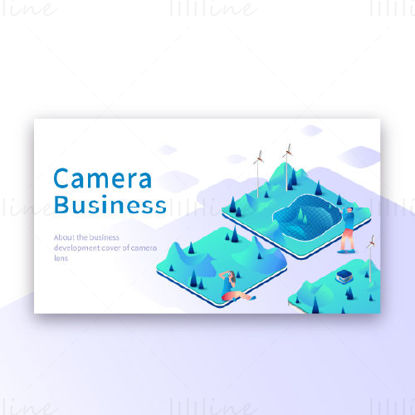 Launch page vector template