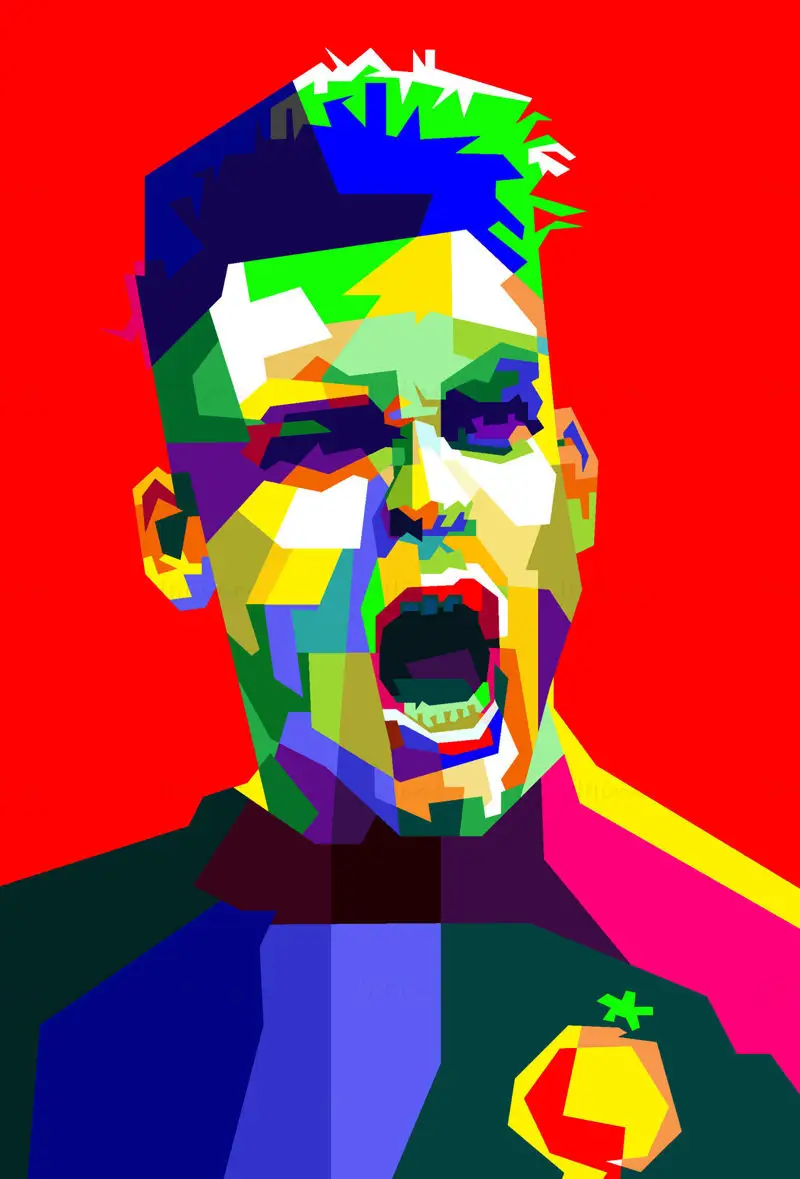 Lautaro Martinez Football Pop Art WPAP Vecteur