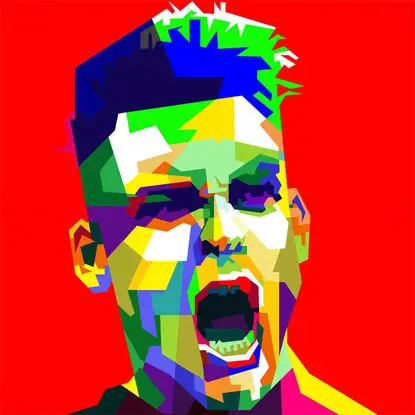 Lautaro Martinez Futebol Pop Art WPAP Vetor