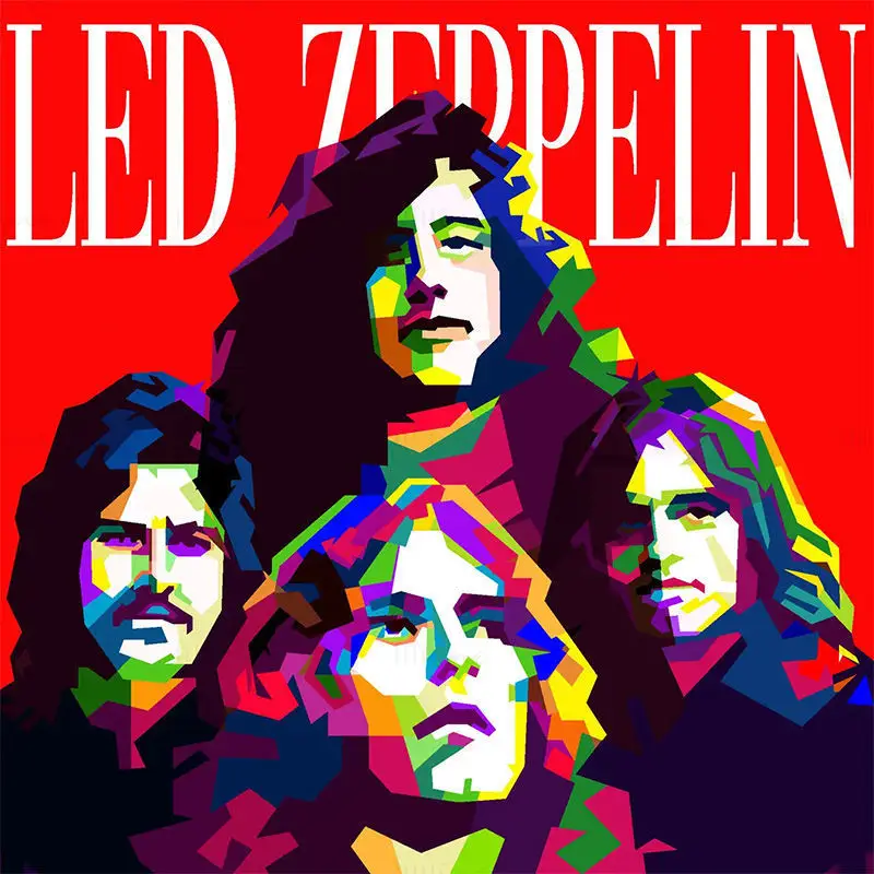 Led Zeppelin English Classic Rock And Blues Pop Art WPAP Vector