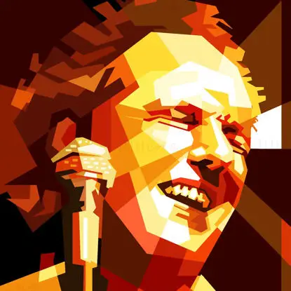 Lee Ritenour Jazz kitarist Retro Vector