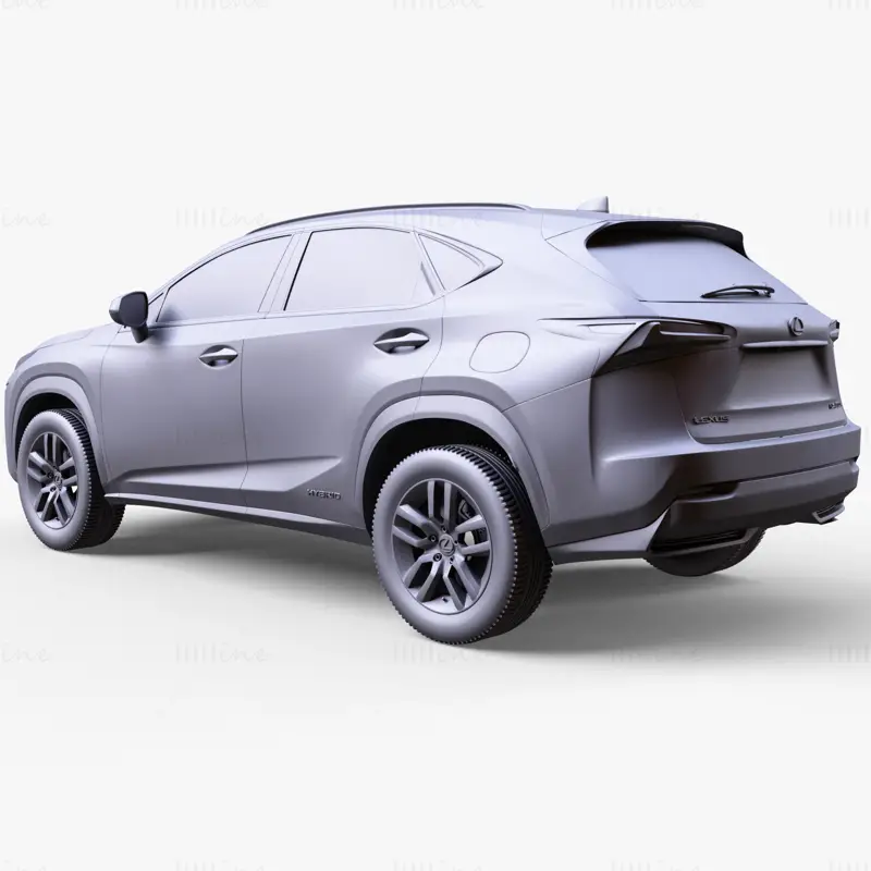 Coche híbrido Lexus NX modelo 3d